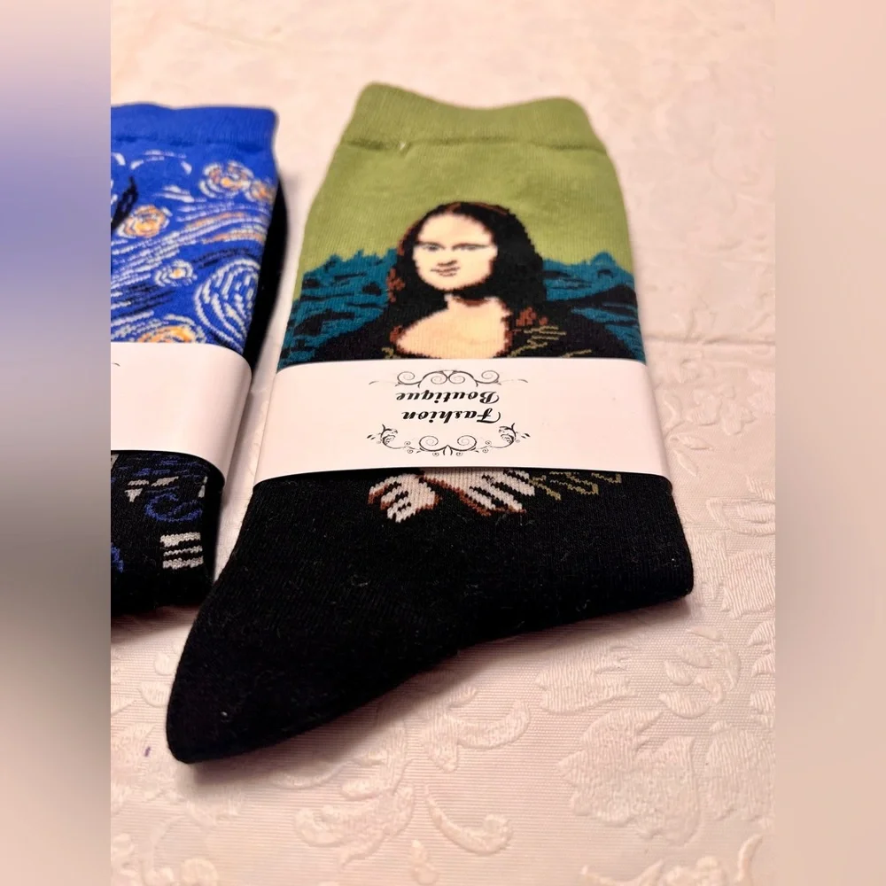 Vibrant Artistic Socks Collection - Set of 4 Pairs